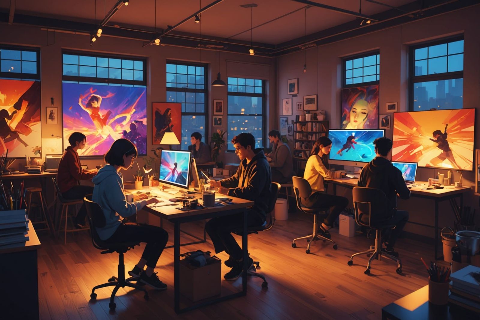 Bustling Art Studio: A Celebration of Creativity