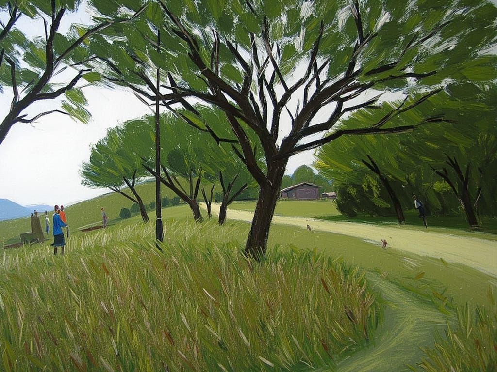 Expressive Brushstrokes on Textured Canvas in Dynamic Style