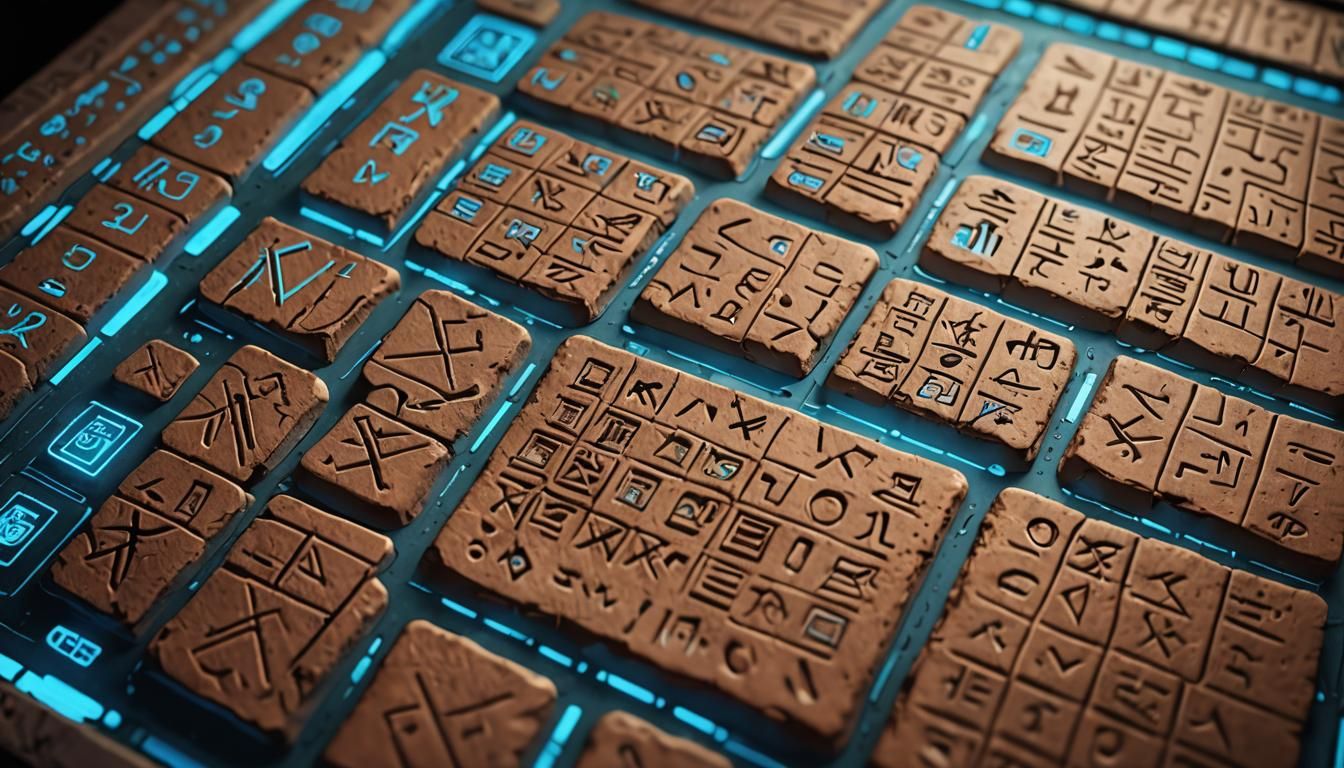 Cuneiform Tablet Excel Sheet Depiction