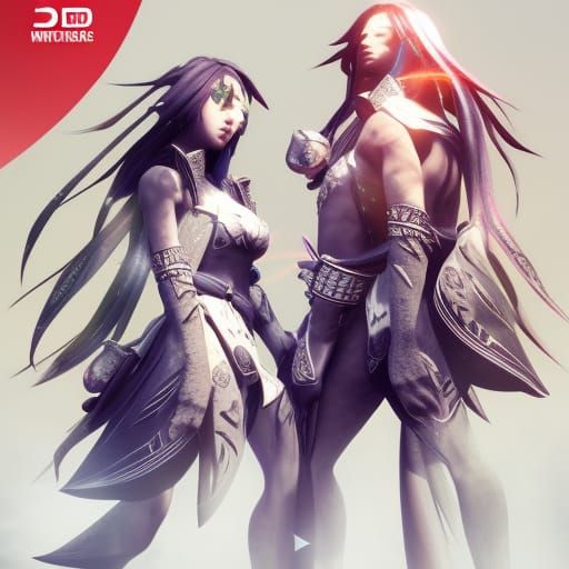 Rui and Muzan: 3D Game Cinematic Render