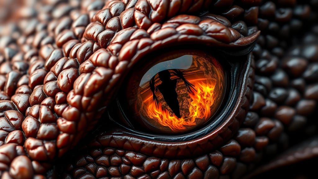 Detailed Macro Photograph of a Dragon's Eye