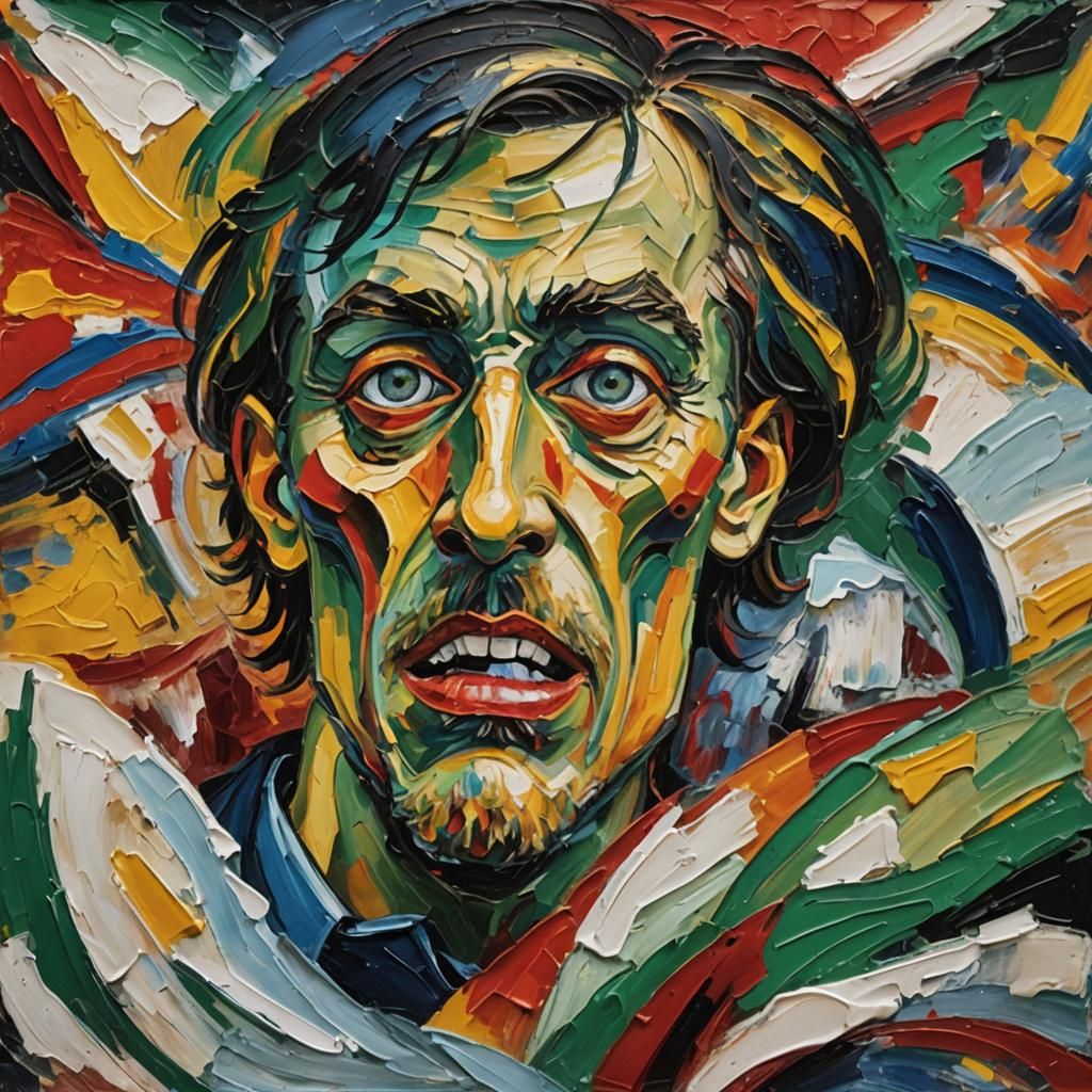 Abstract Insomnia: Neo-Expressionist Oil Painting