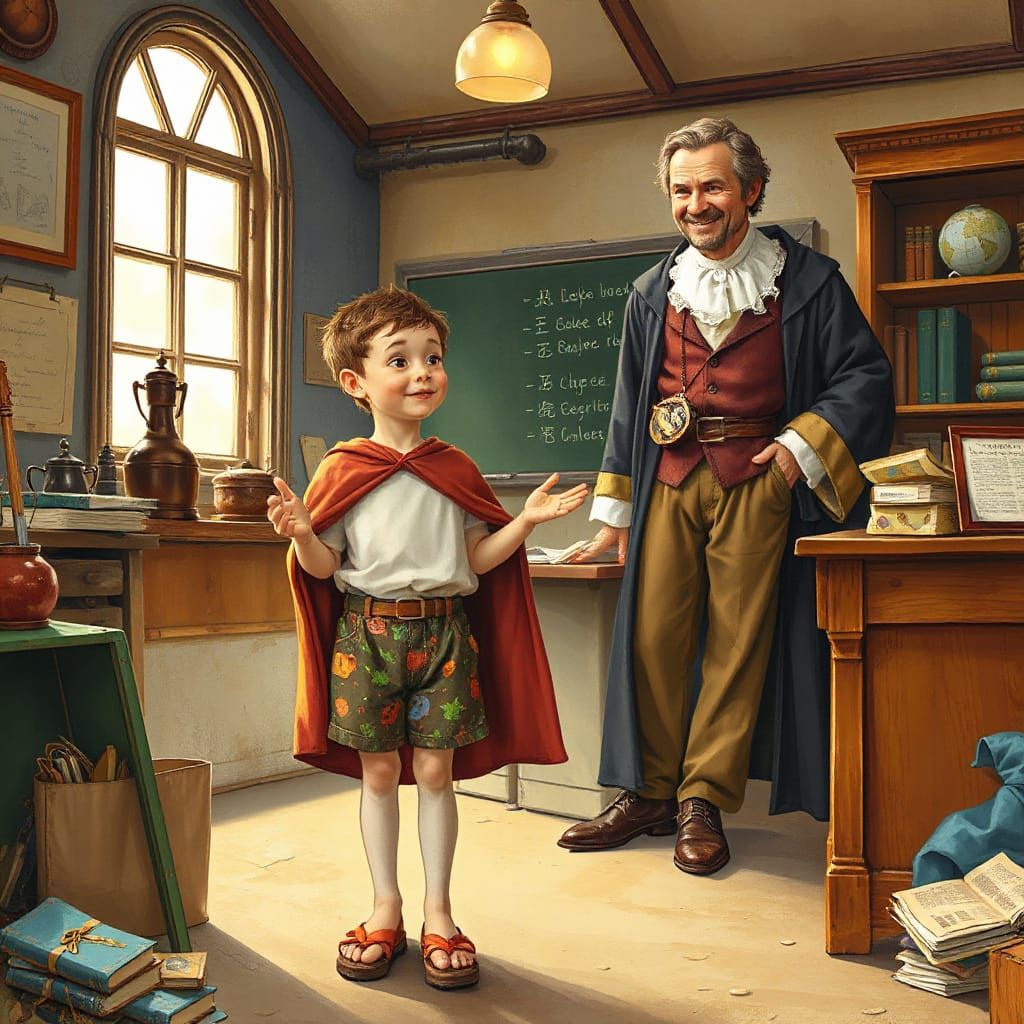 Young Wizard Apprentice Bashfully Poses in Silly Underpants