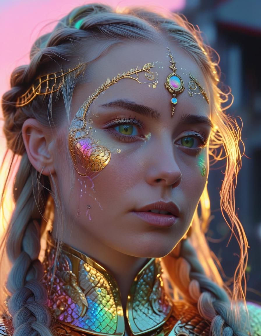 Fantasy Portrait of Woman with Braided Hair