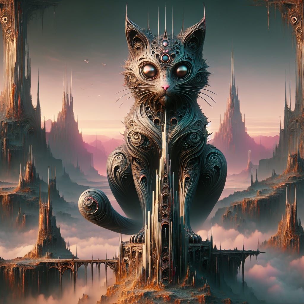 Cat Steel Inquisitor on Spire: Matte Painting