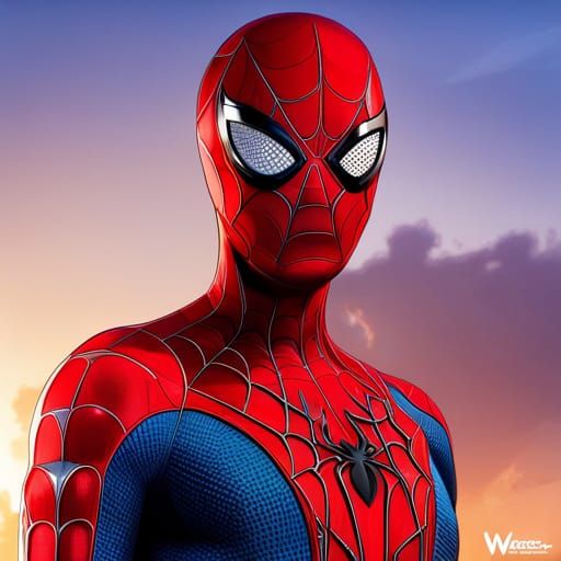 Hyperdetailed Spider-Man Portrait in Volumetric Lighting