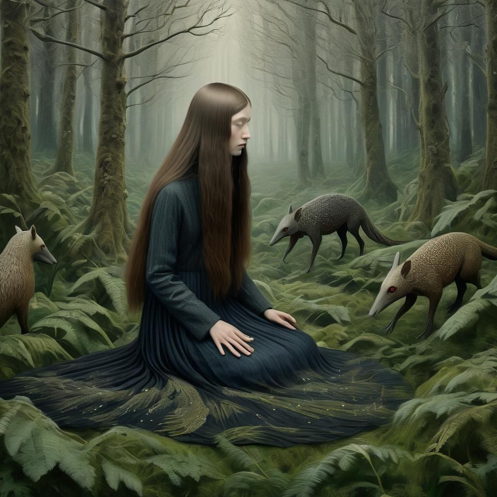 Mythical Creatures and Serene Woman: Digital Alcohol Ink Col...