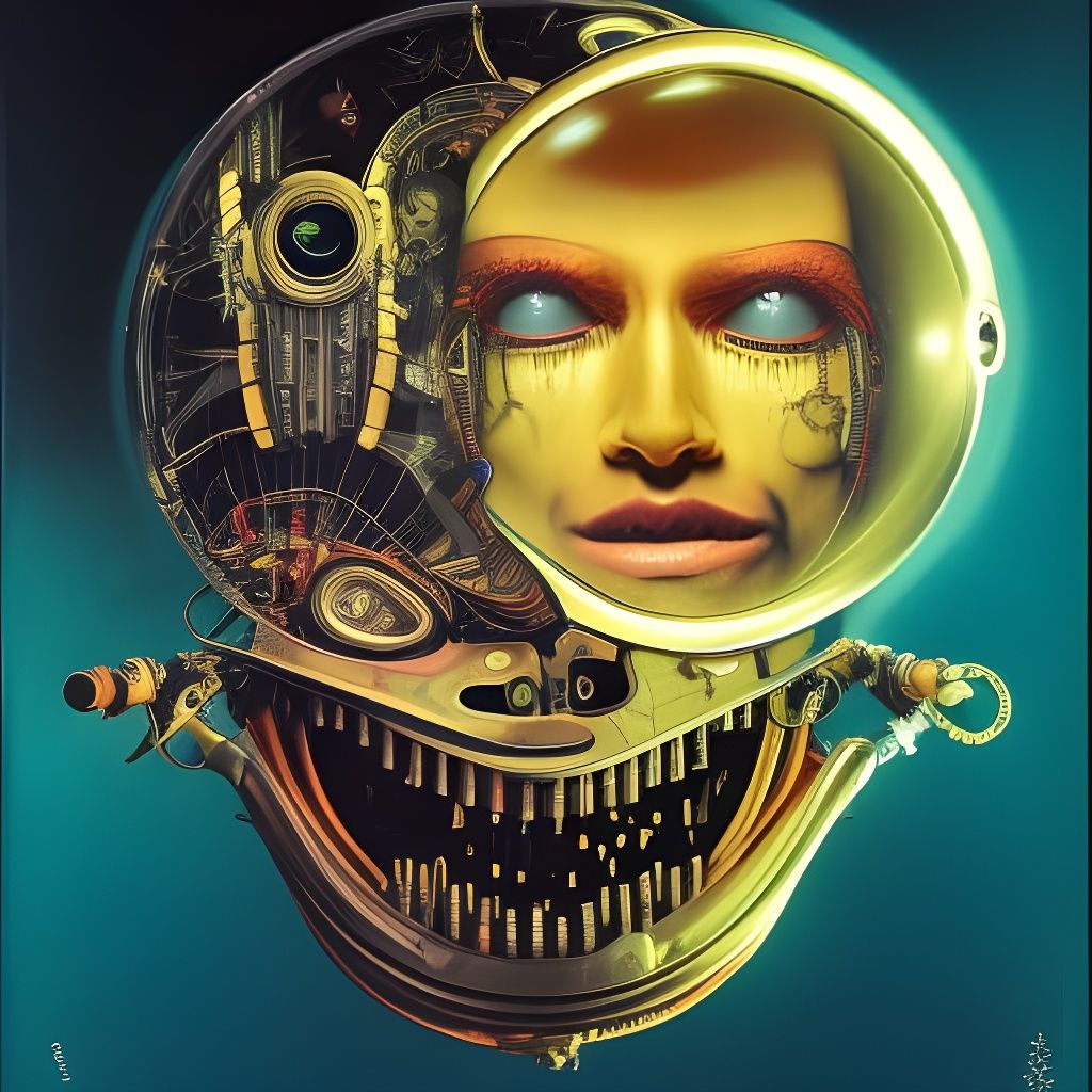 Biomechanical Pac-Man with Cybernetic Implants