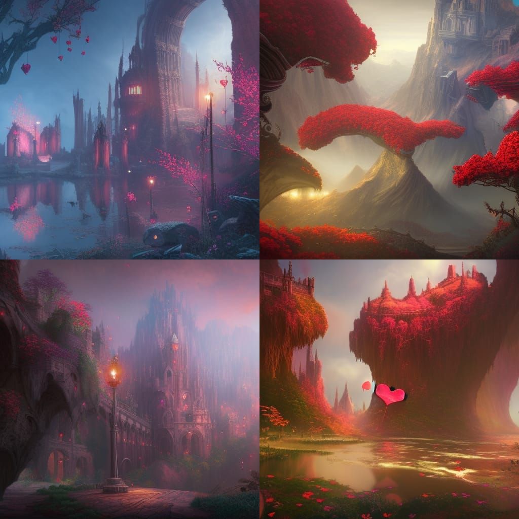 Valentine's Day Matte Painting in Deep Color