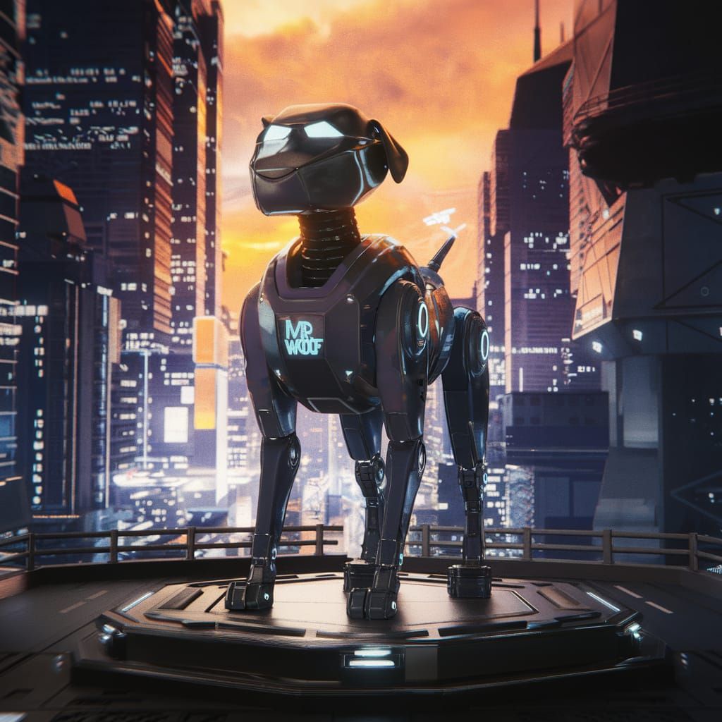 Robotic Dog Detective Mr. Woof Investigates Futuristic City