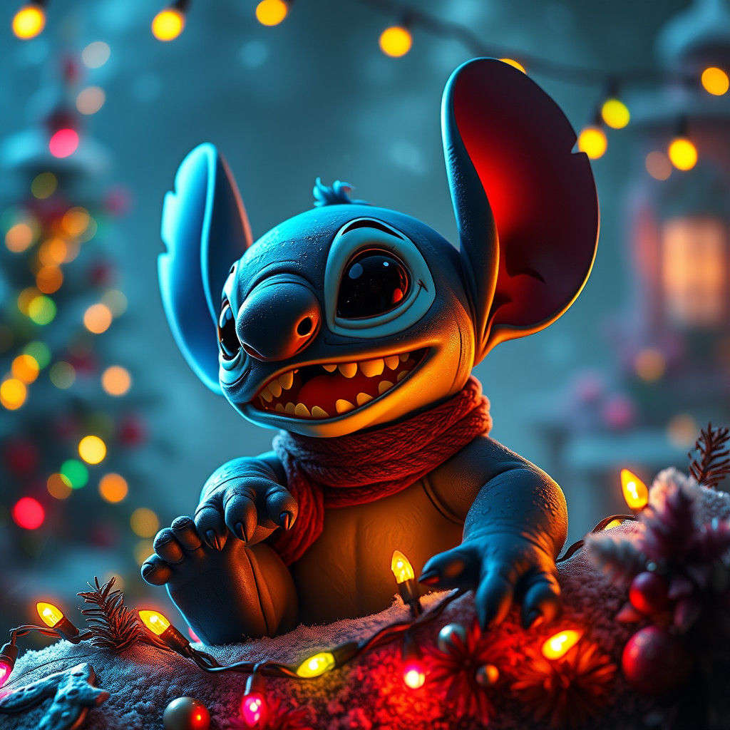 Stitch Aglow: A Christmas Lights Fantasy