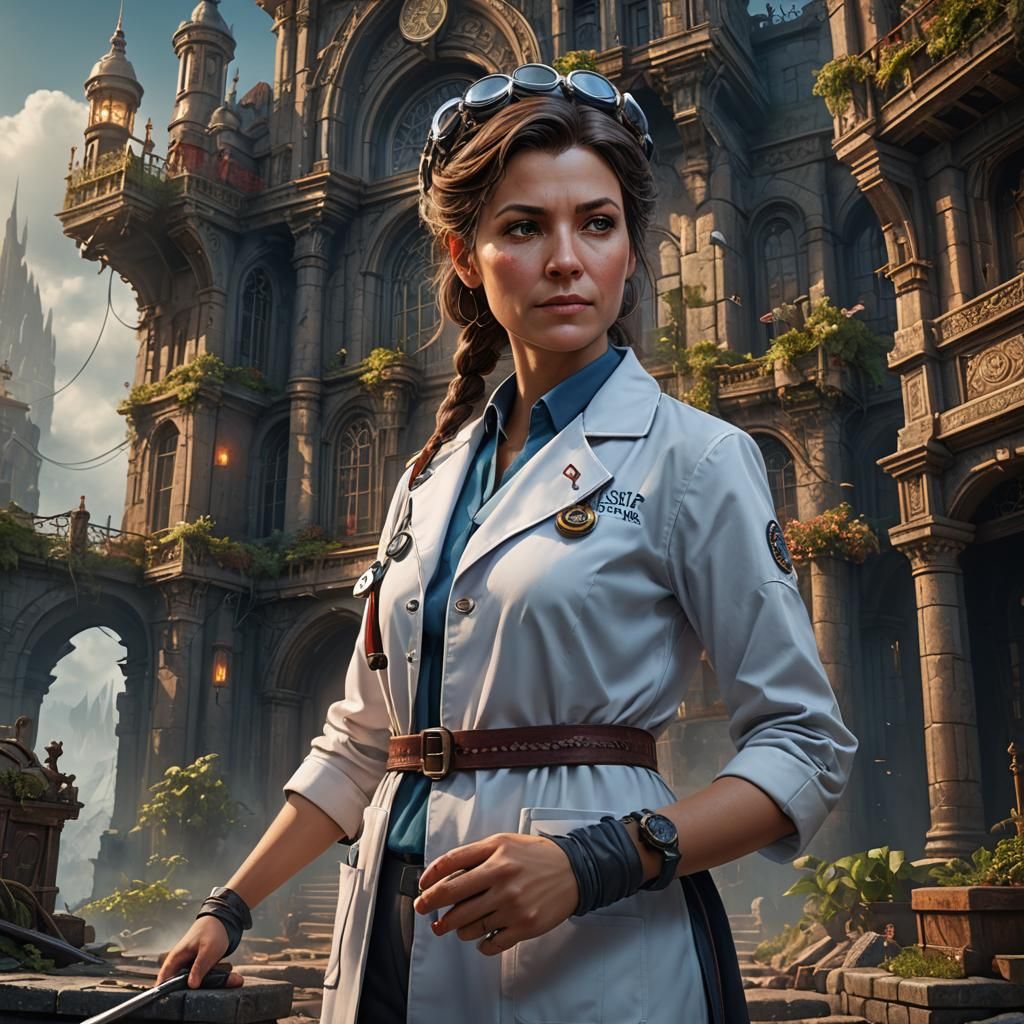 Detailed Female Doctor in Fantasy Concept Art