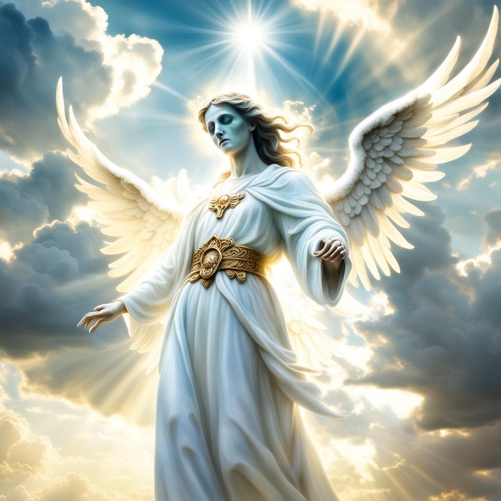 Angel of Death Guiding Soul to Heaven