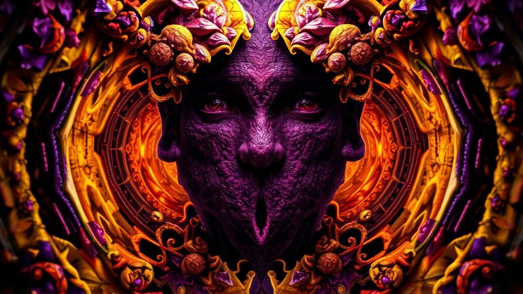 Fantasy Escher-esque Portrait with Symmetrical Details