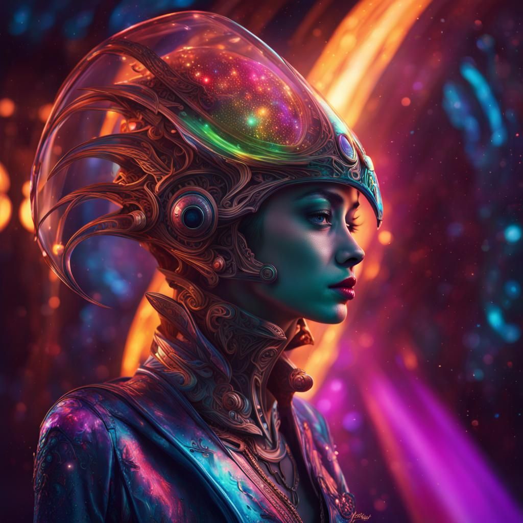 Hyperrealistic Alien Opera with Dramatic Lighting