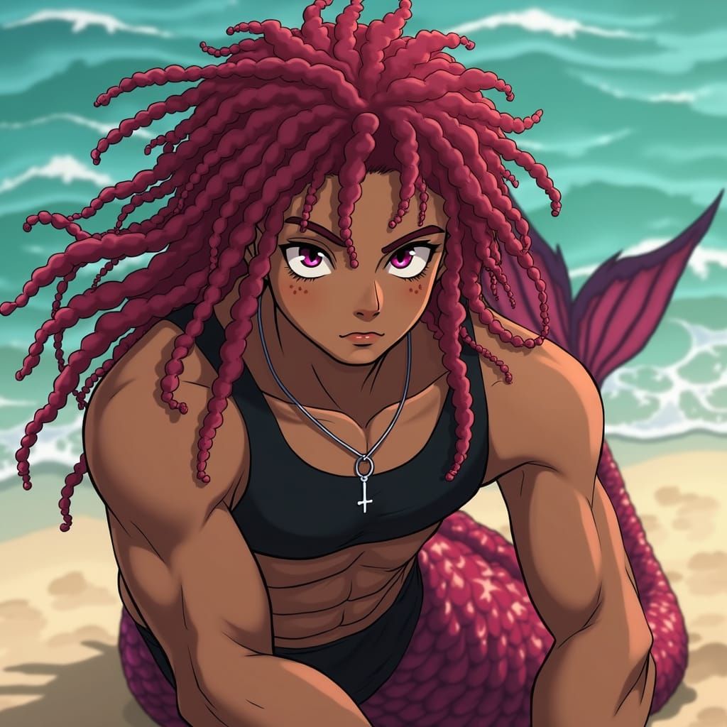 Anime Merfolk Scene in Vivid Colors