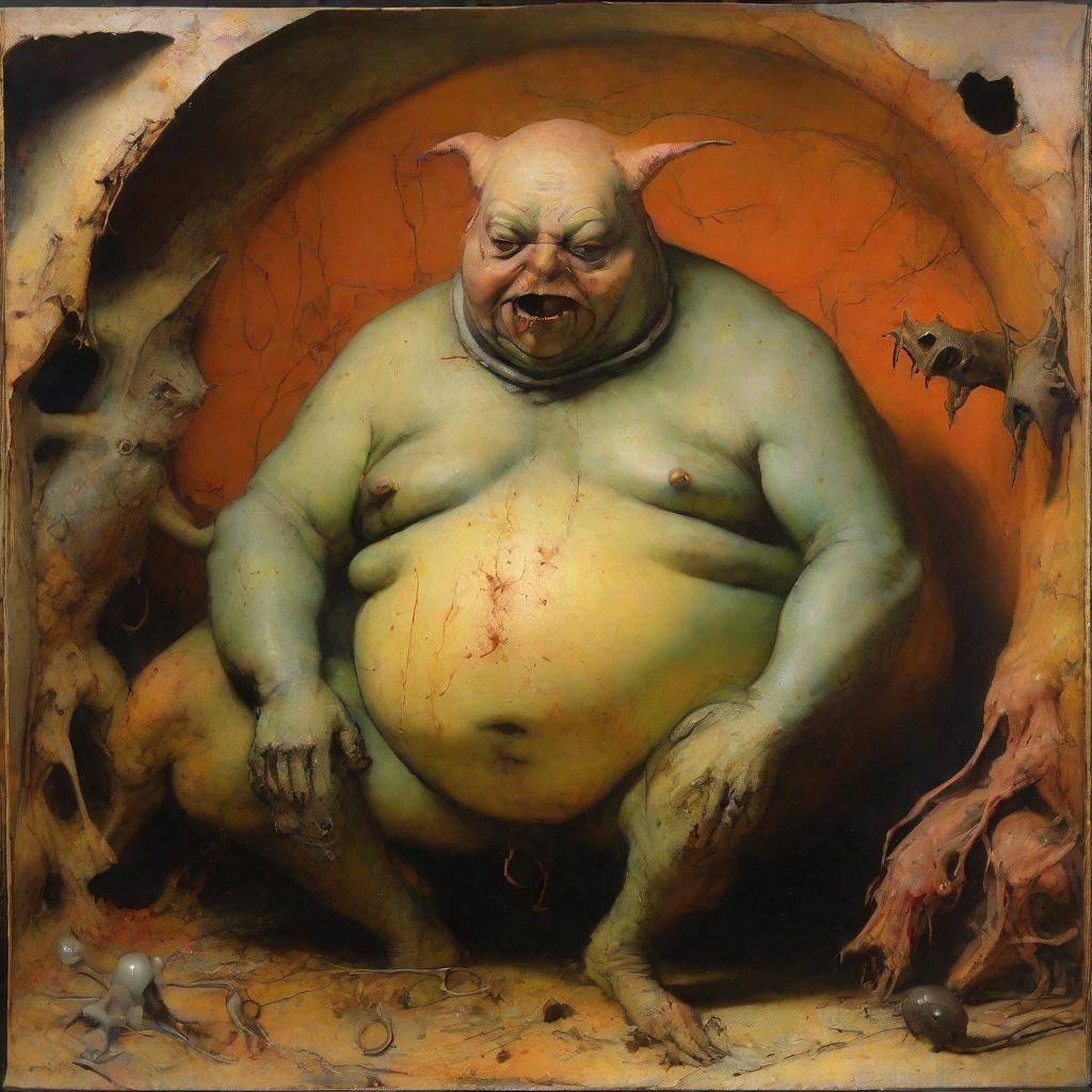 Grisly Cyborg in Smoking Ruins: Grimdark Art