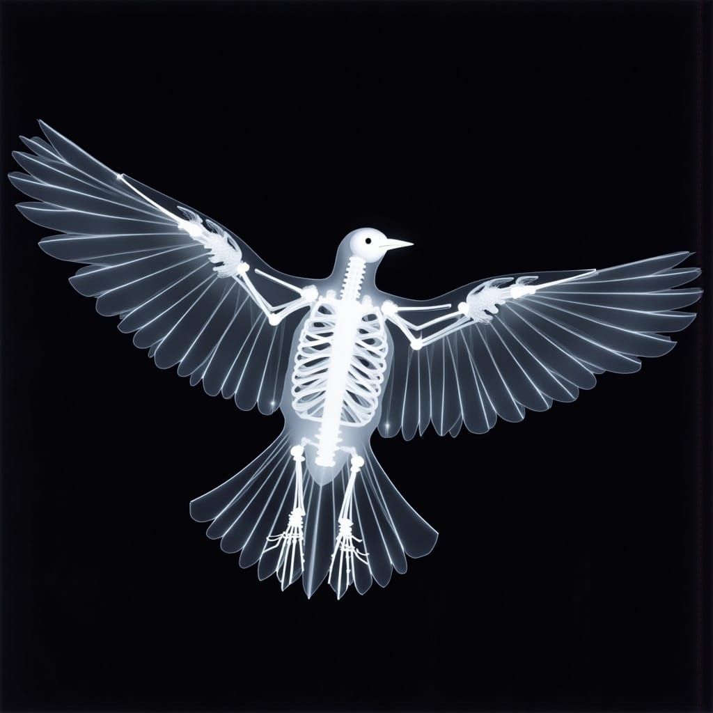 Bird in Flight X-Ray: Photogram Style
