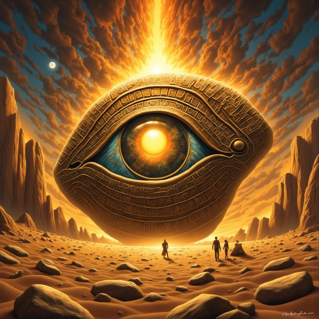 Majestic Eye of Ra Shines with Eternal Glow in Ancient Egypt...