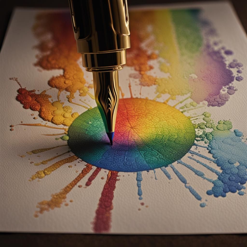 Rainbow Pen Writer: Colorful Concept Art