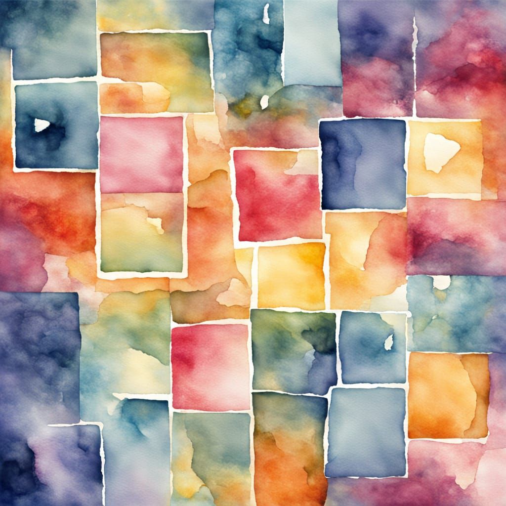 Vibrant Geometric Watercolor Abstraction