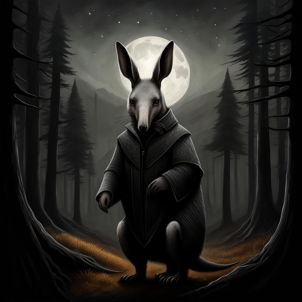 Anthropomorphic Aardvark in Low Poly Illustration