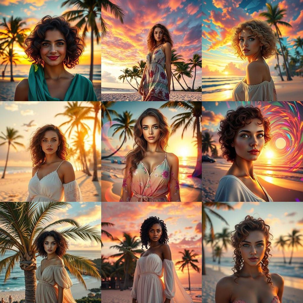 Breathtaking Beach Goddess in Cyberpunk 3D