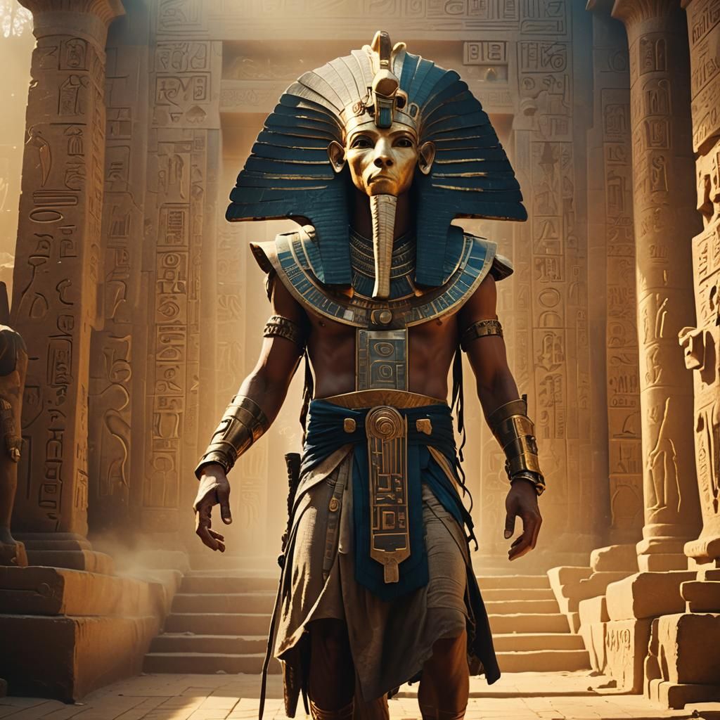 Thoth Emerges from Light in Egyptian Temple