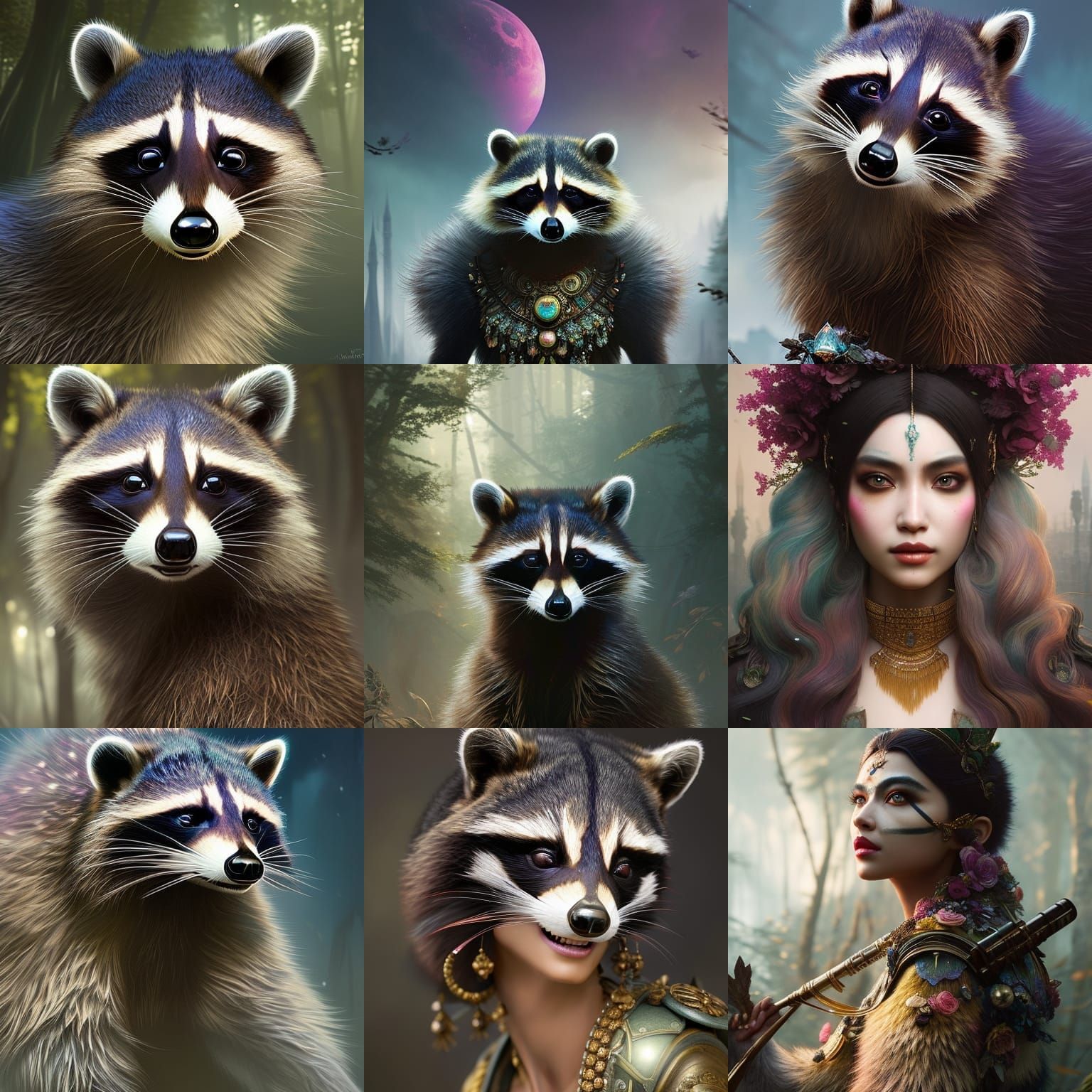 Raccoon Princess: Romantic Fantasy Art
