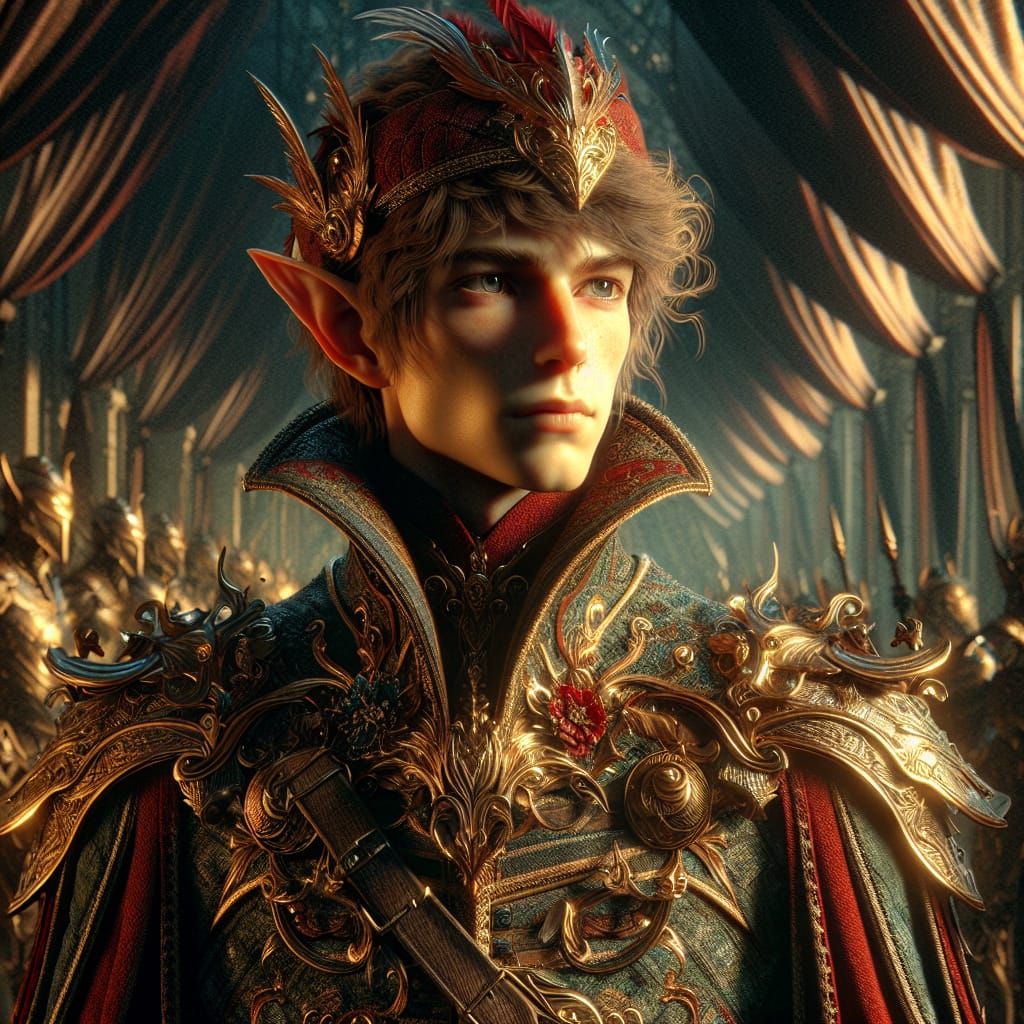 Vigilant Elven Guard in Detailed Matte Painting