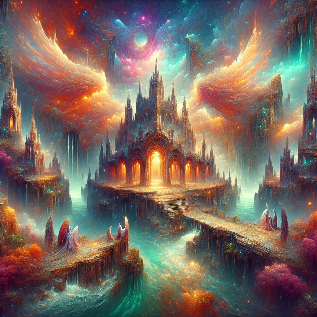 Fantastical 'Holy Angels' Environment in Matte Painting Styl...