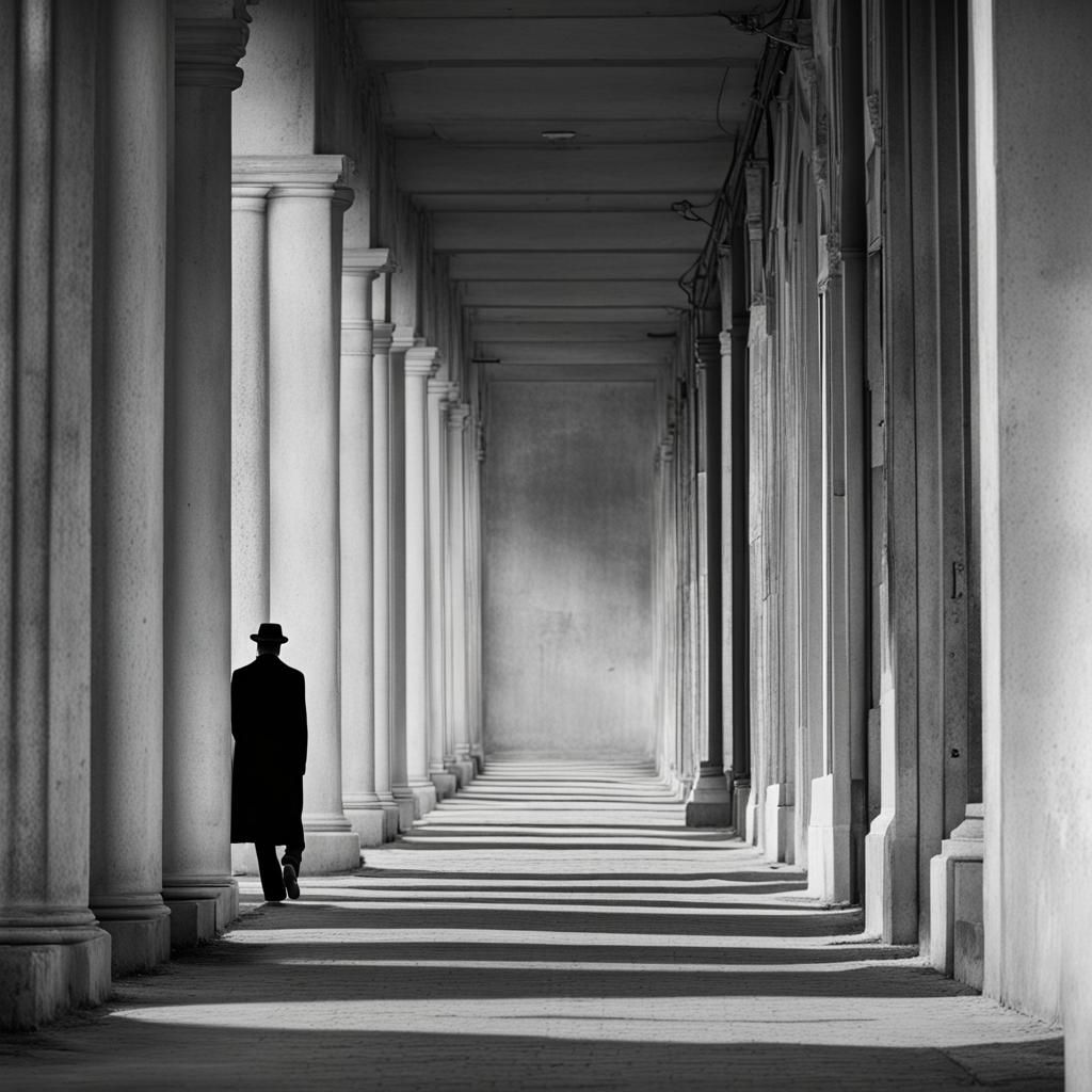 A Man Walking Alone: AI Generated Image