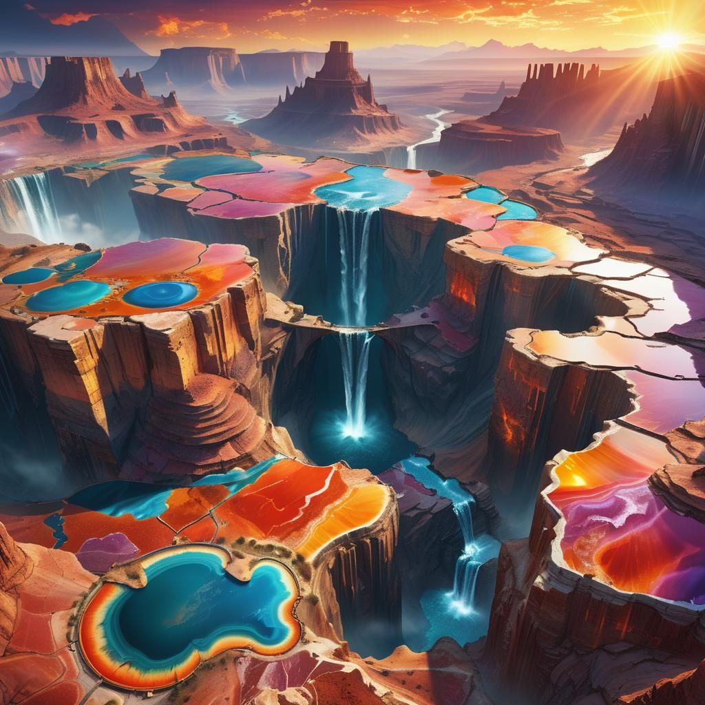 Spectacular Agate Canyon Panorama in Digital Art Style