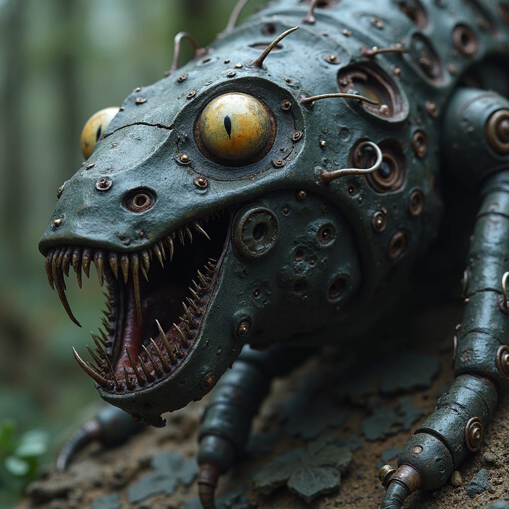 Biomechanical Caterpillar in Giger's Style