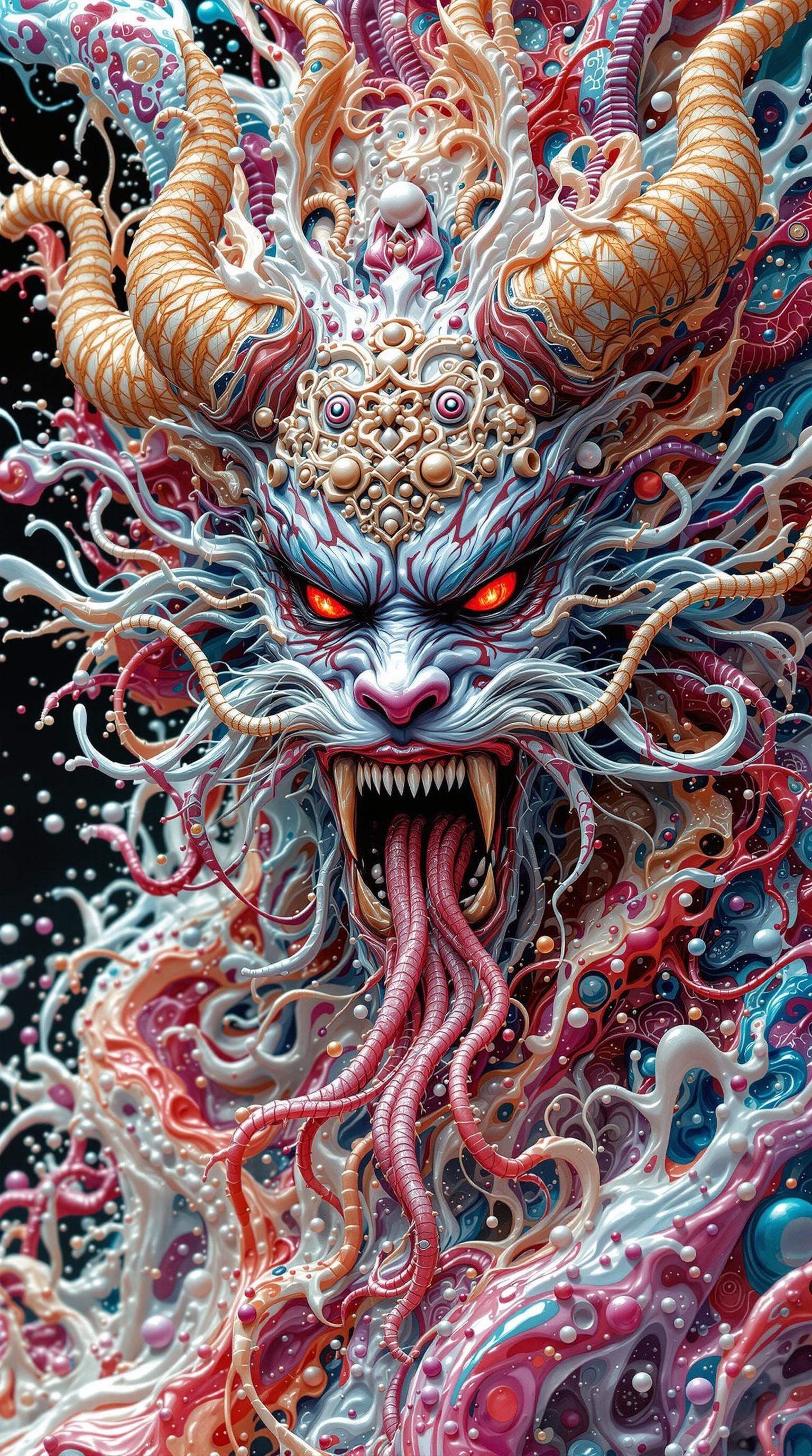 Psychedelic Glitch Art: Melting Chinese Demon Yuma