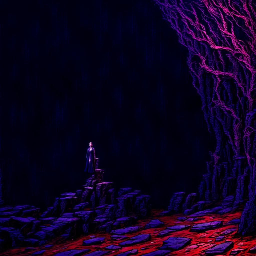 Mystical Ruined Landscape in Gothic Fantasy Style