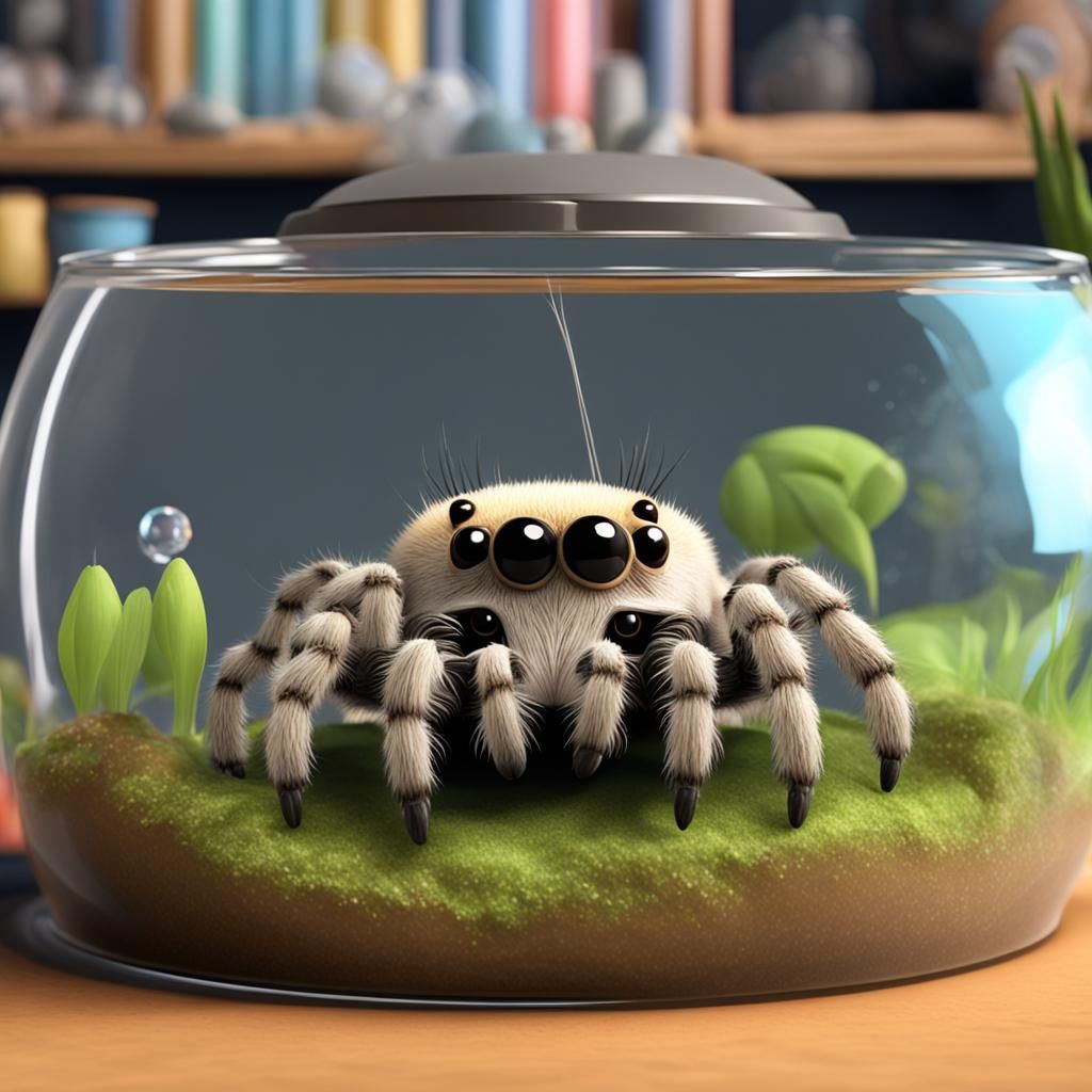 Lucas the Spider in His Tank