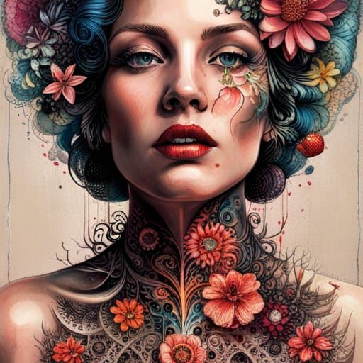 Romantic Portrait of Two Women with Strawberry