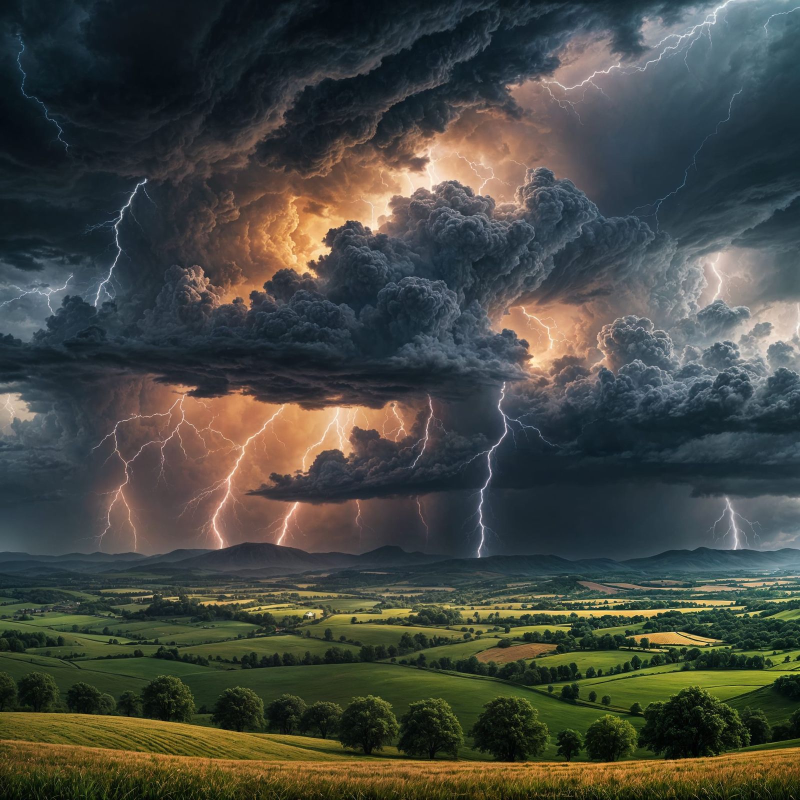 Dramatic Thunderstorm Over Fields: Digital Matte Painting