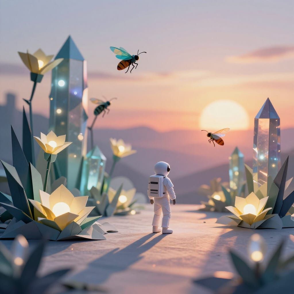 Astronaut Discovers Crystalline Alien Garden Under Binary Su...