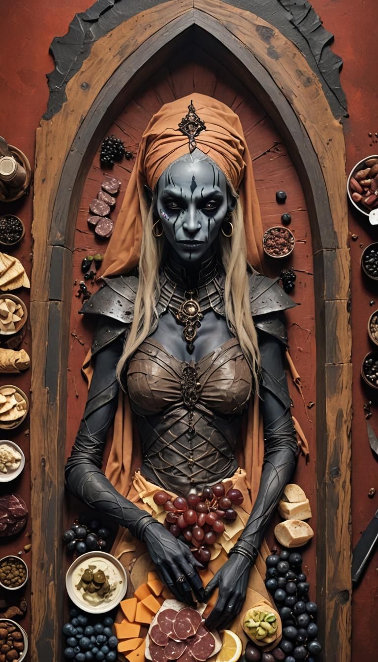 Gothic Halloween Feast in a Macabre Cathedral