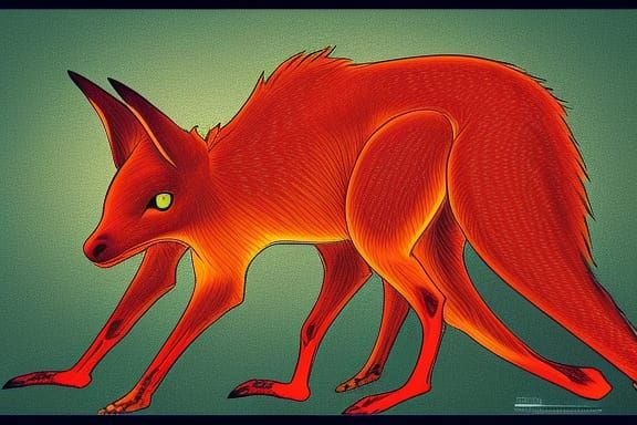 Create high-res art of Australia featuring a red and orange kangaroo in intricate detail.