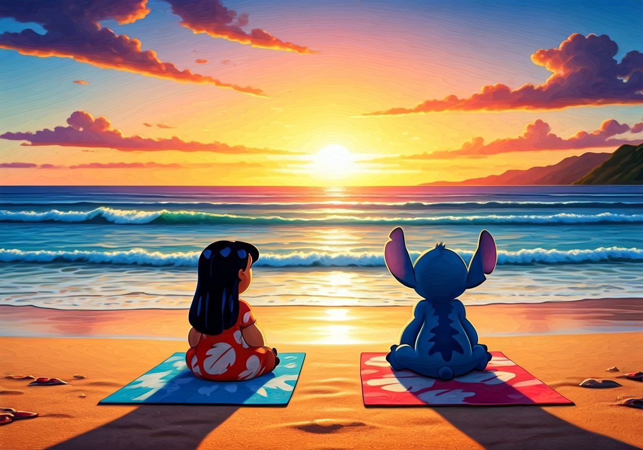 Lilo and Stitch Watch Hawaii Sunrise: Abstract Art
