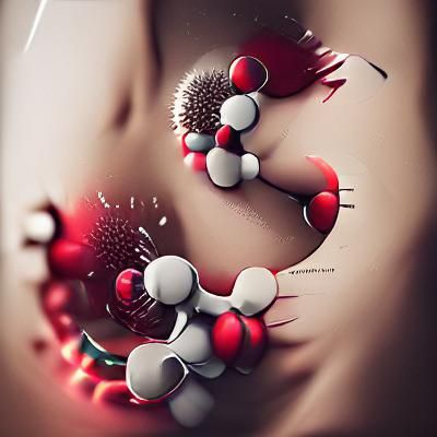 Abstract Molecular Reaction: Vibrant Scientific Art