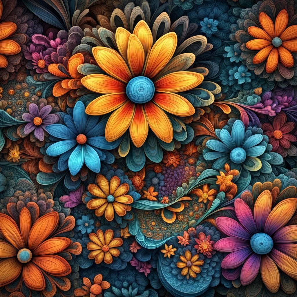 Hyperrealistic Flowers in Cinematic Lighting