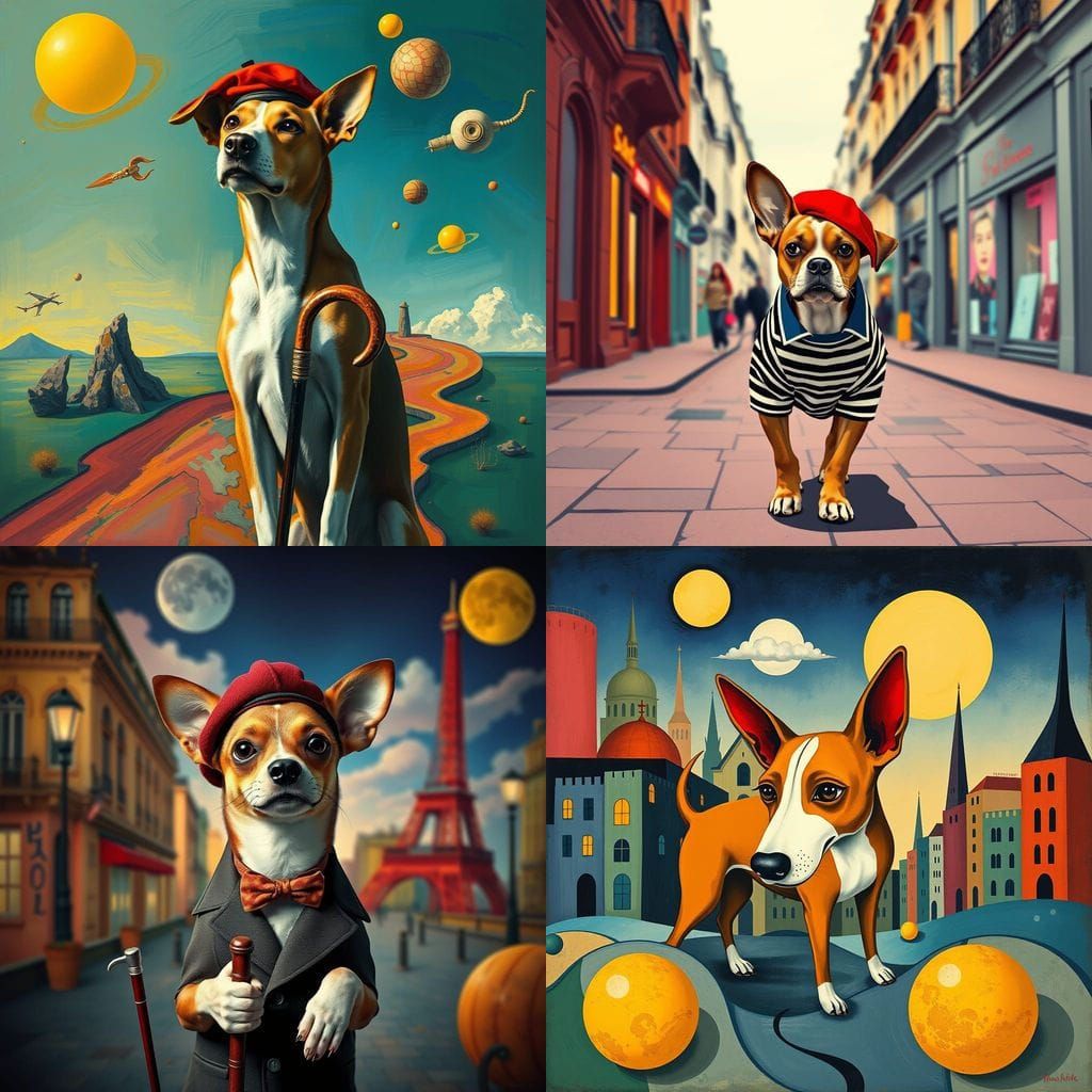 Avant-Garde Dog in French Silent Movie Style