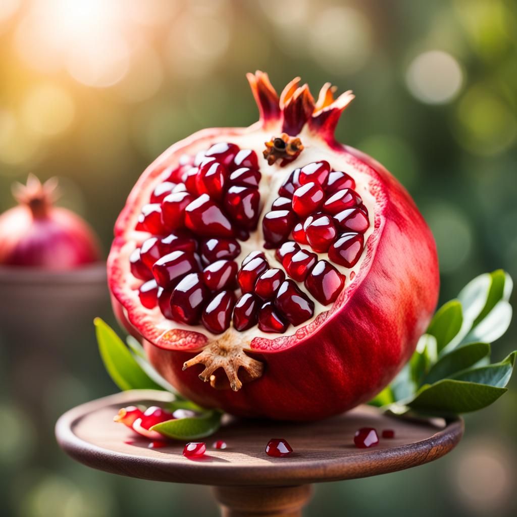 Stunning Pomegranate in Natural Light Photography