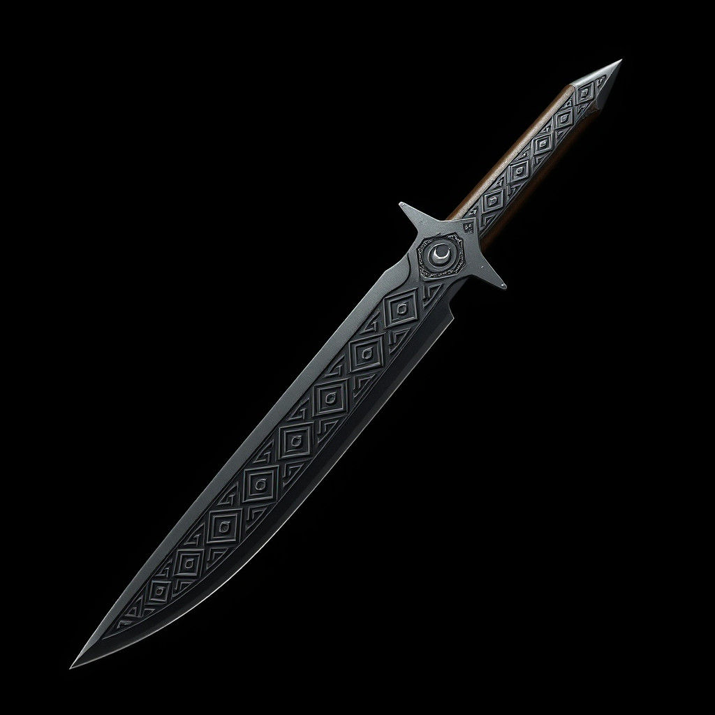 Modern Moroccan Dagger with Geometric Patterns