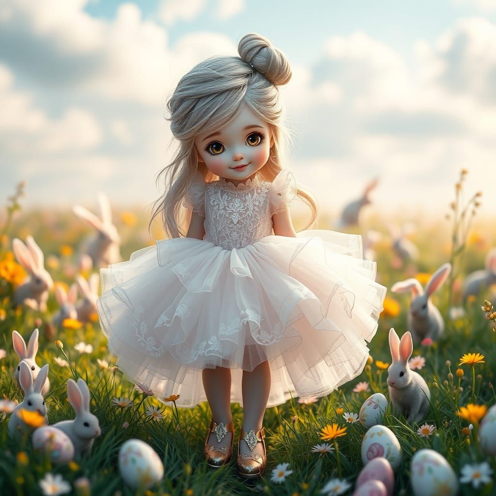 Little Princess in Vibrant Easter Fantasy