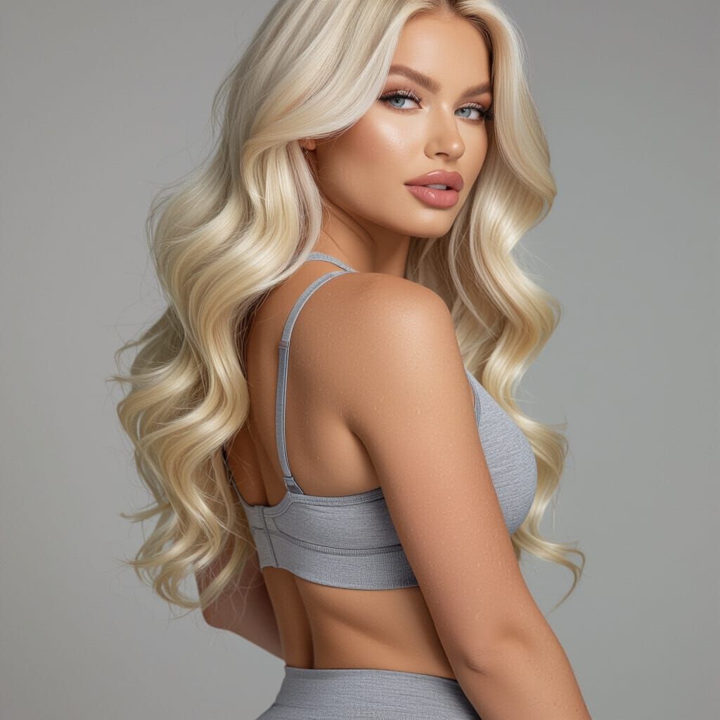 Curvy Model in Hyperrealistic Studio Portrait